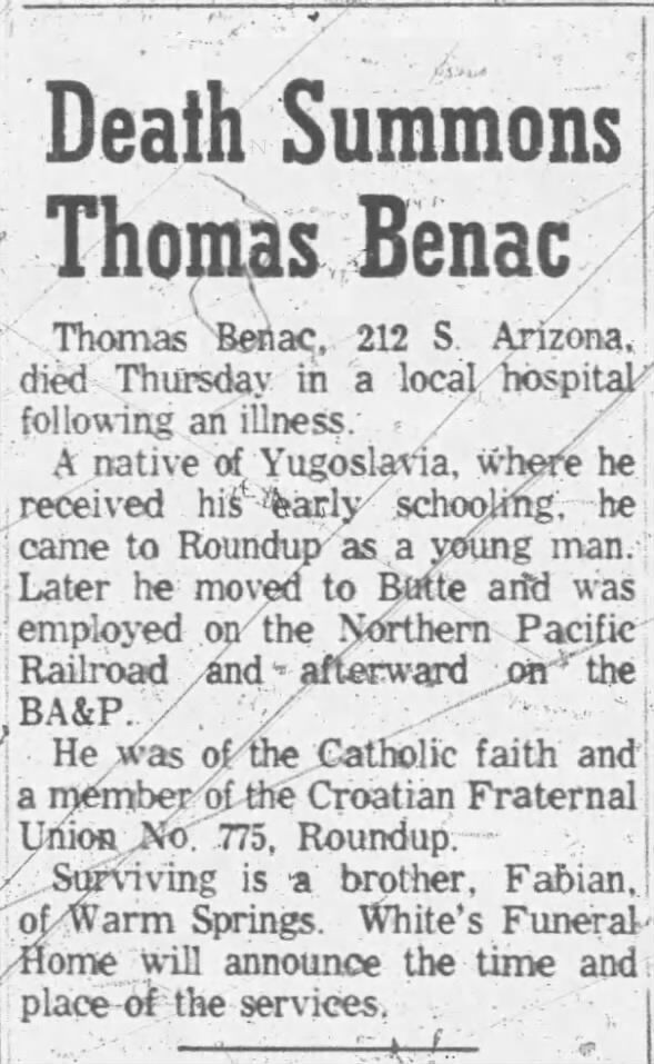 Clipping from The Montana Standard